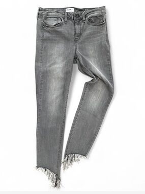William Rast Grey‎ Frayed Hem Ankle Skinny Jeans